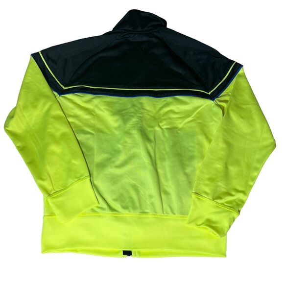 Manchester United Optic Yellow Black Full Zip Track Jacket Mens Sz Small Soccer - Picture 2 of 12